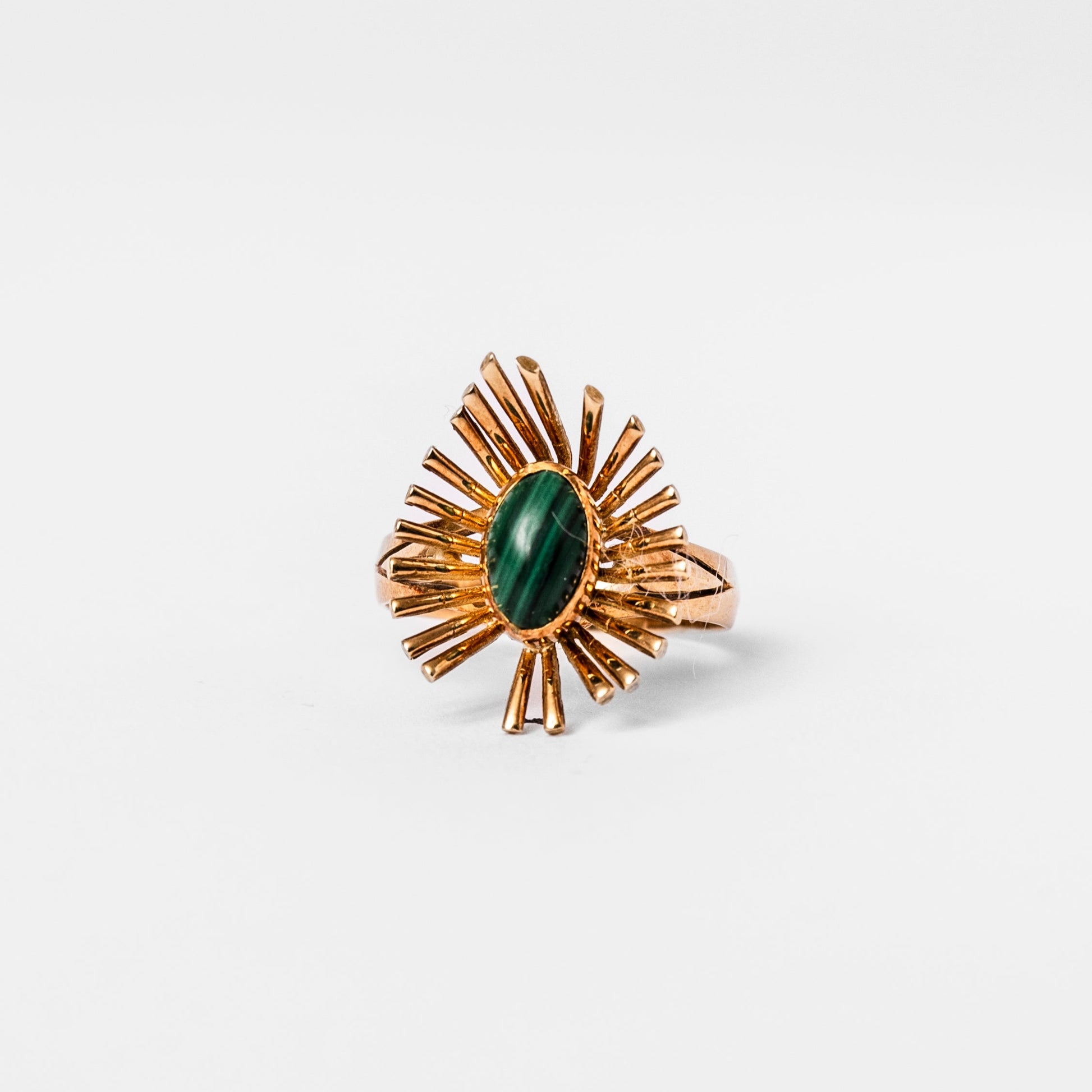 Bague Soleil en or jaune et malachite