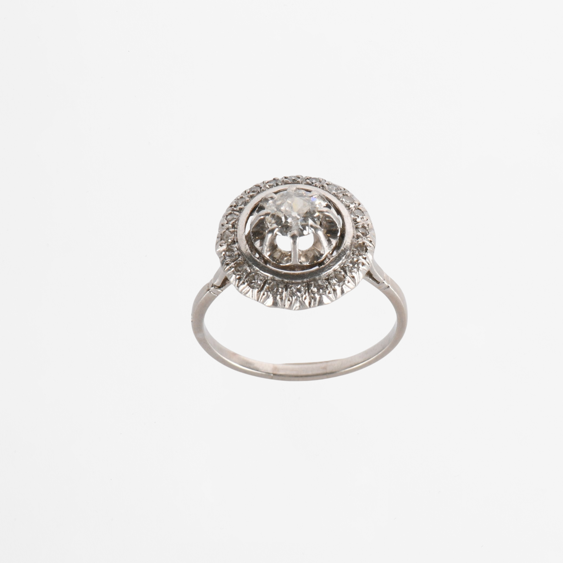 "Hortense" Bague Cible Art déco diamants