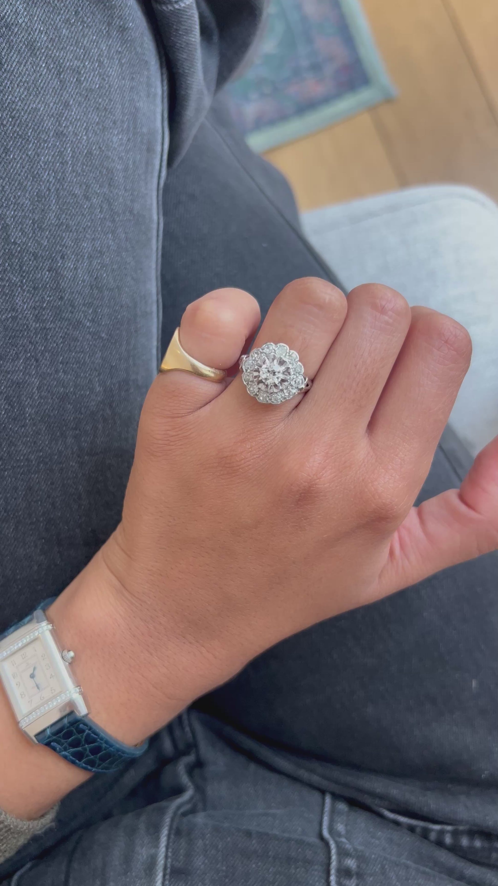 "Fleur" Bague Marguerite en or blanc et diamants