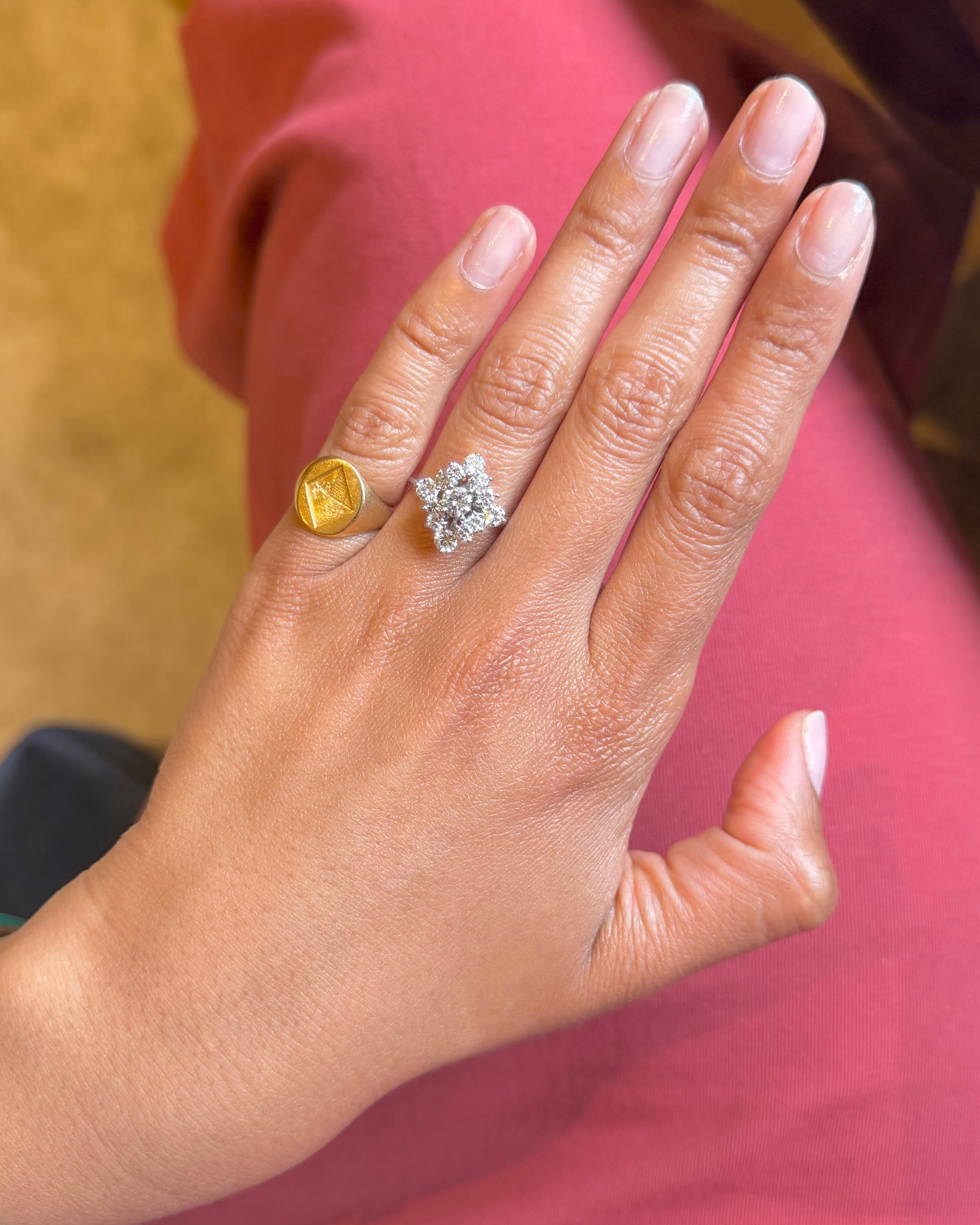 "Anaïs" Bague Losange en or blanc et diamants