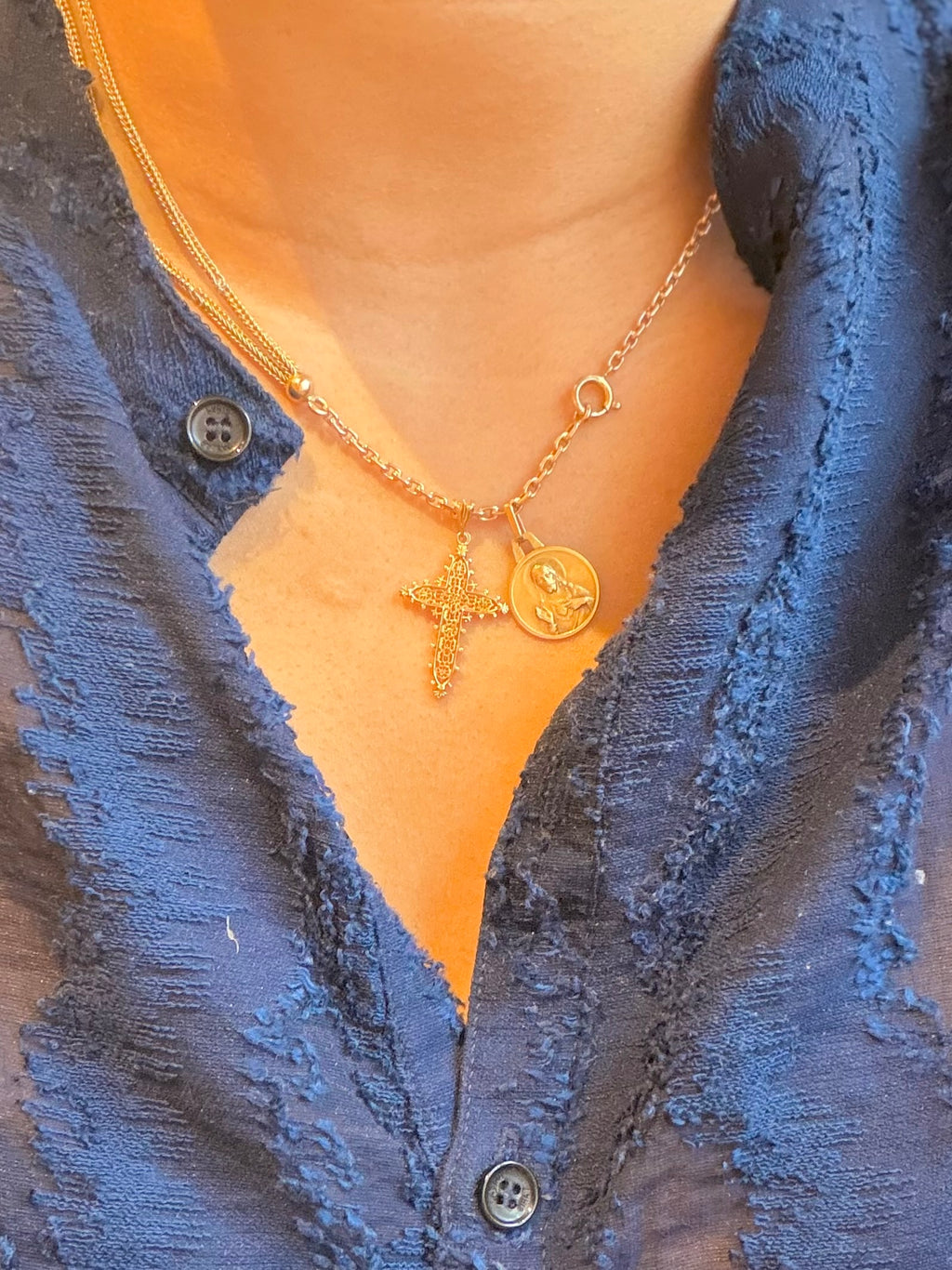 Médaille scapulaire en or jaune