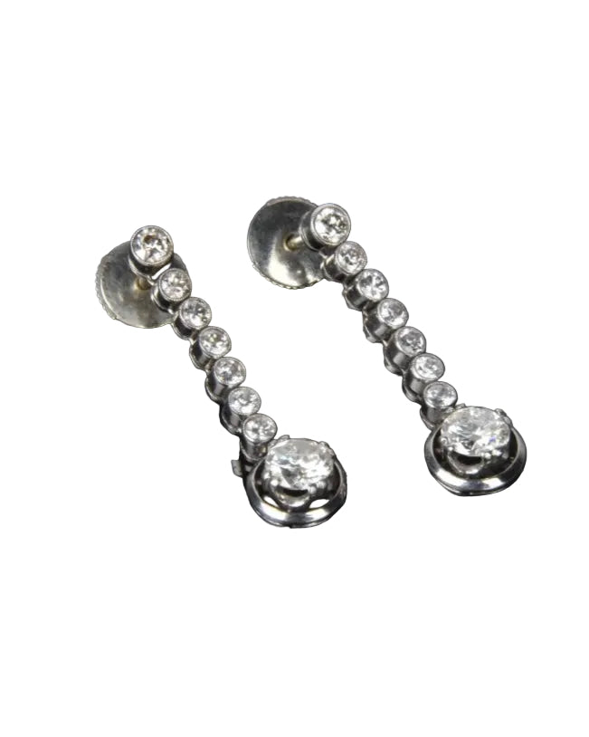 White gold, platinum and diamond earrings