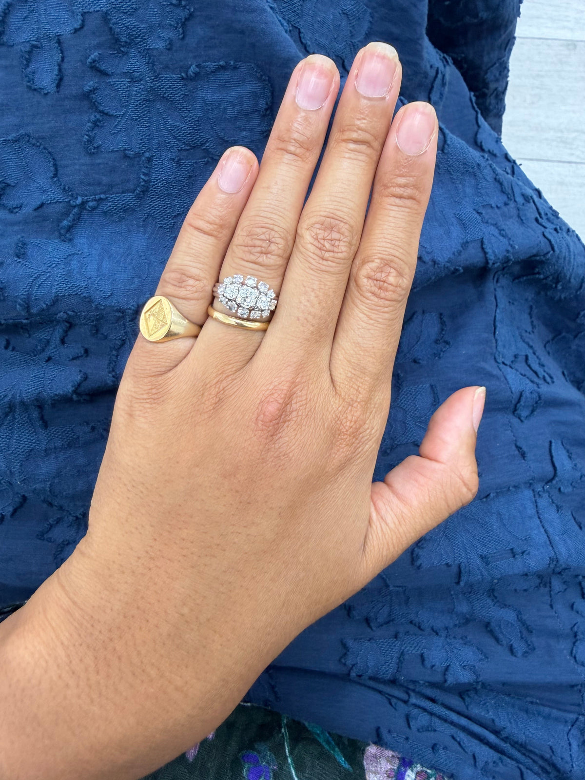 « Pénélope » Bague Jarretiere en platine et diamants