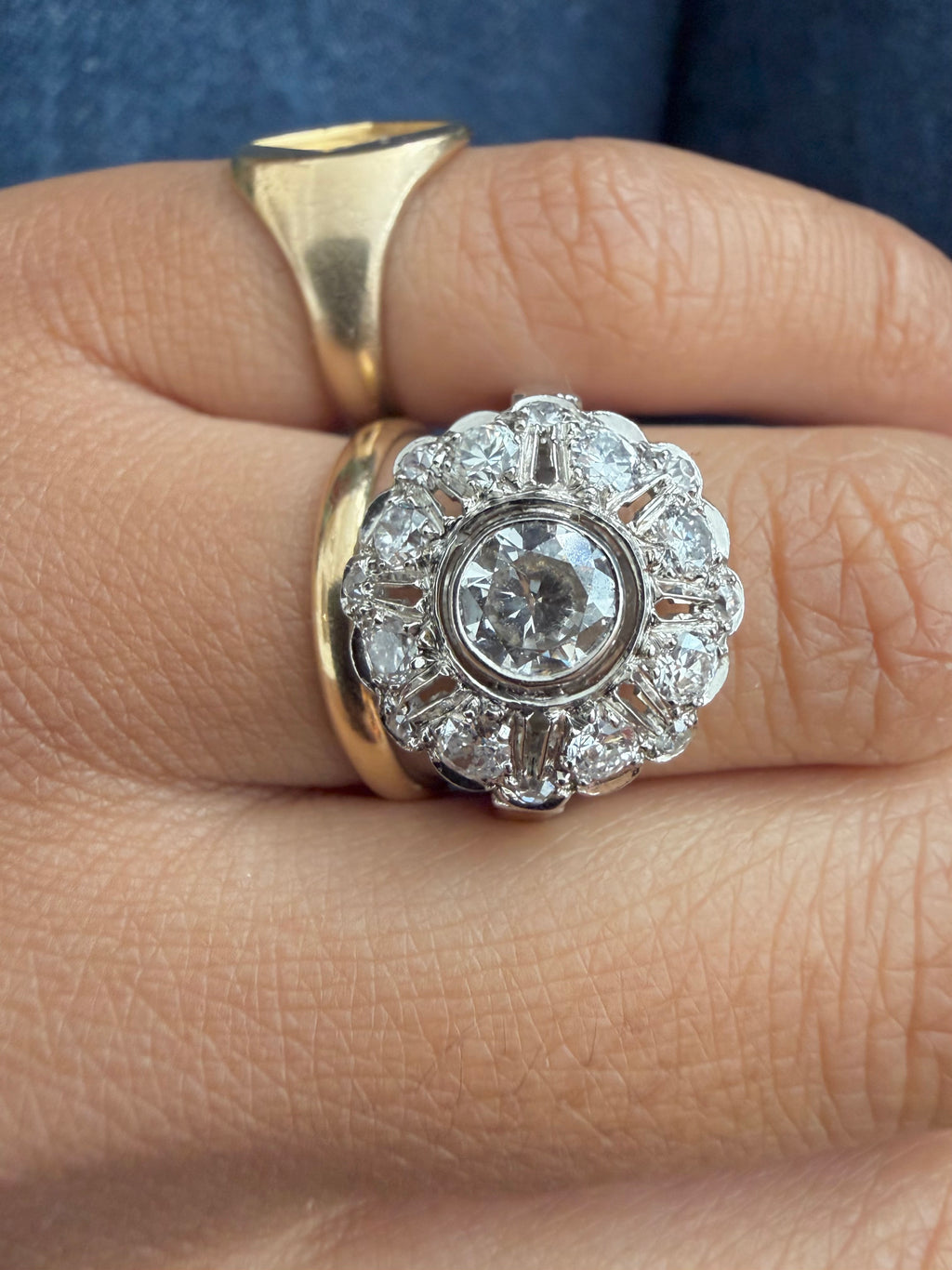 « Capucine » Bague art déco en platine et diamants 2 carats