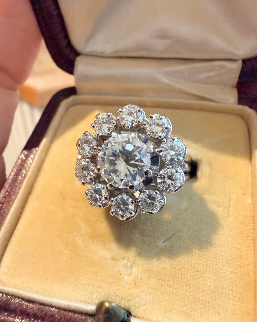 «  Alexandrine »  Bague Marguerite en platine et diamants
