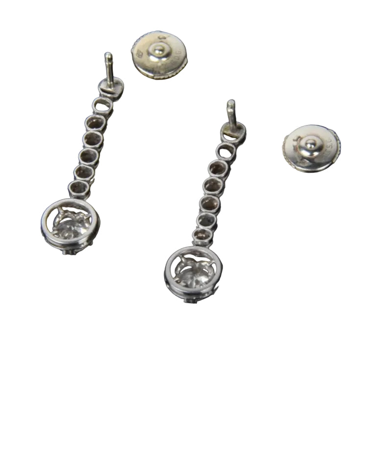 White gold, platinum and diamond earrings