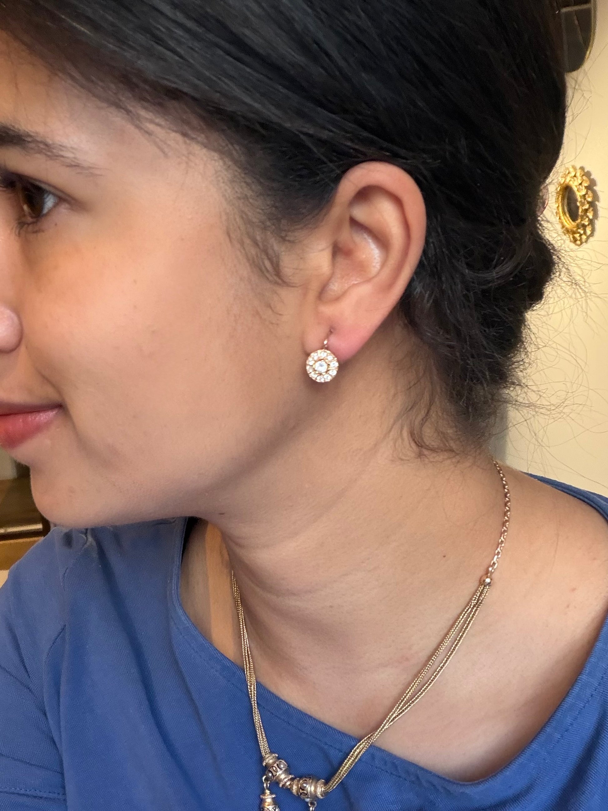 Dormeuses en or rose et diamants 1.98 carats
