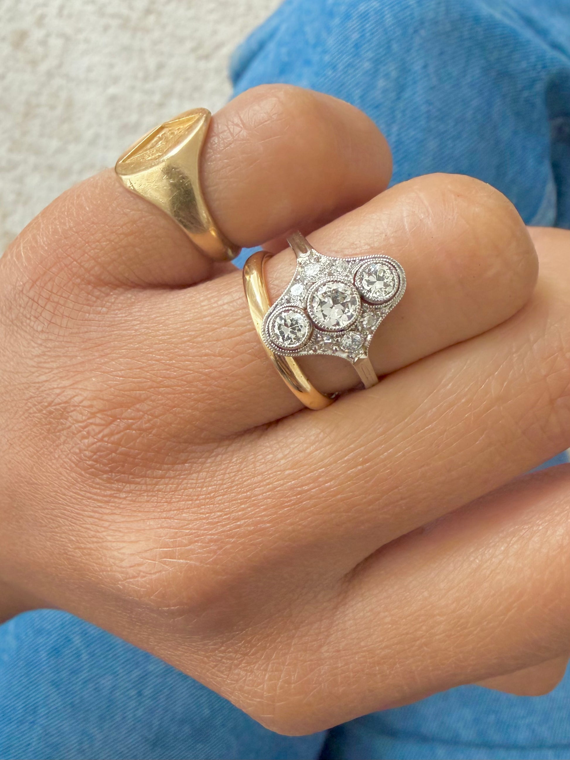 « Faustine » Bague art déco diamants