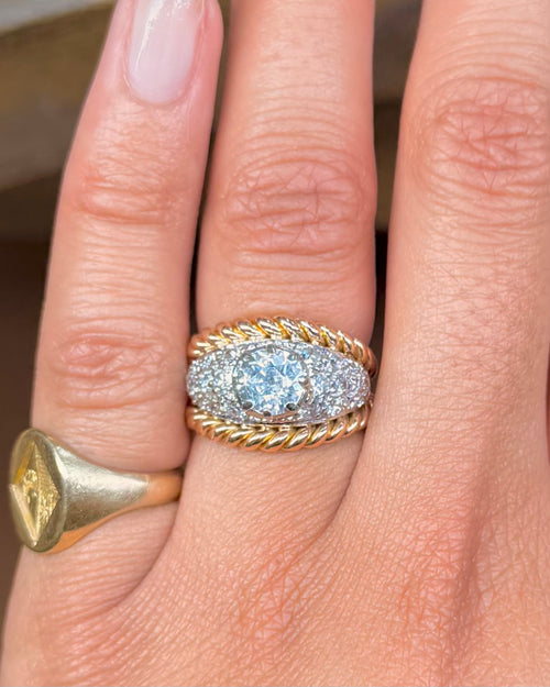 « Olivia » Bague double jonc or et diamants