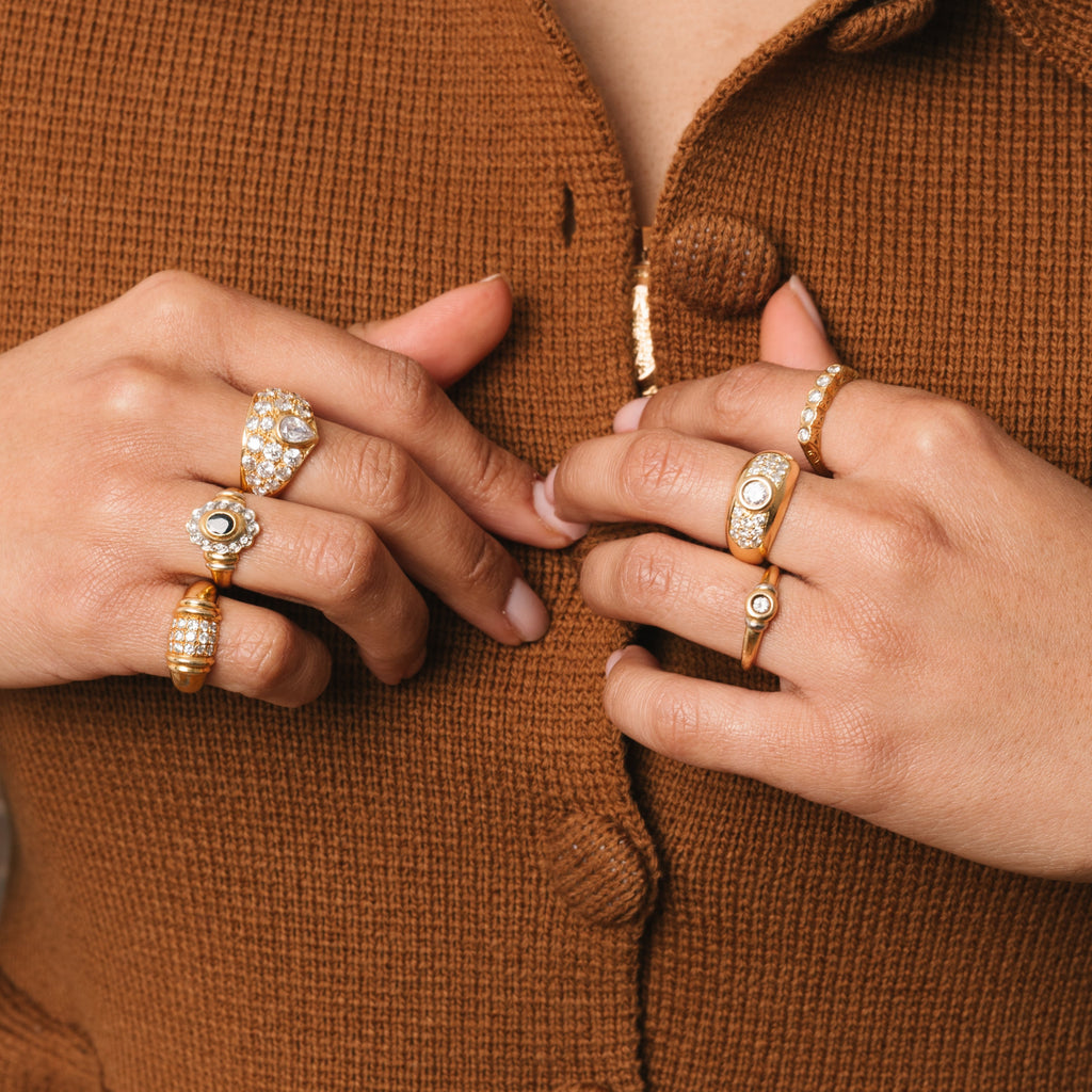 Bague Jonc en or jaune et diamants