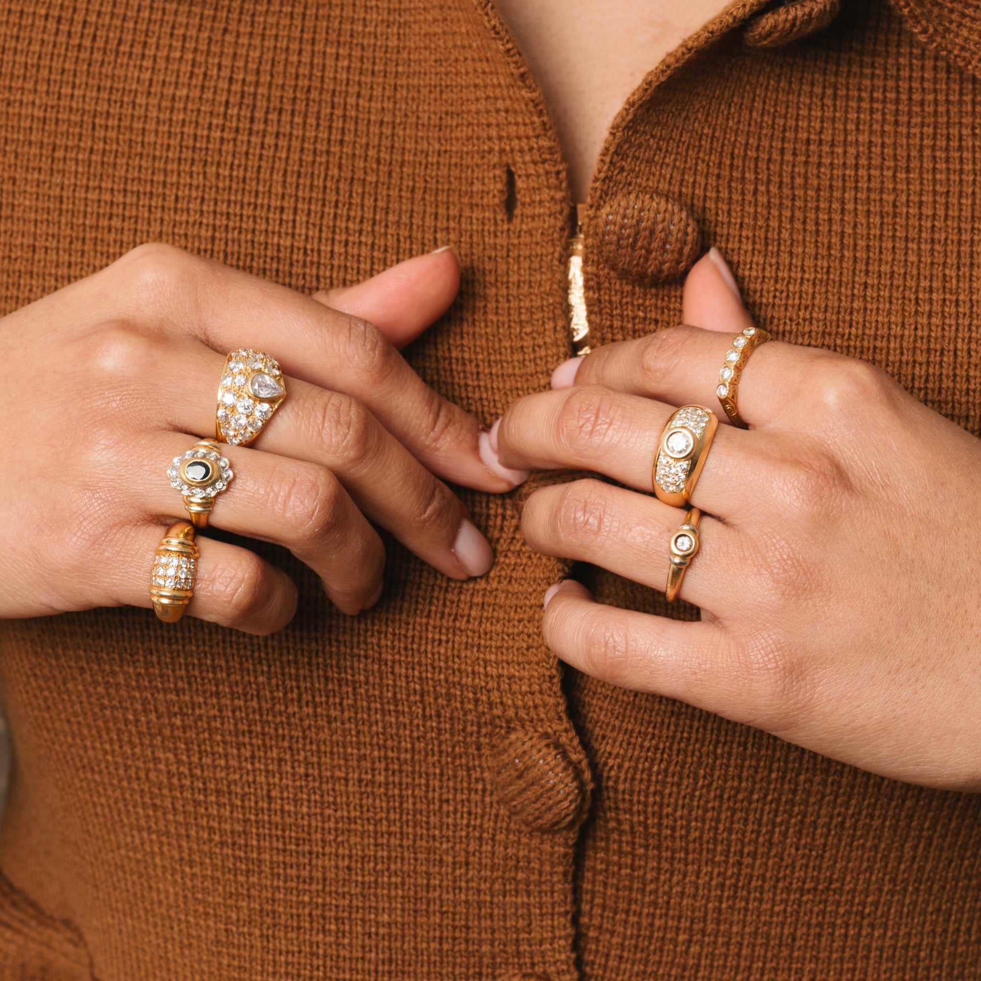 Bague Jonc en or jaune et diamants