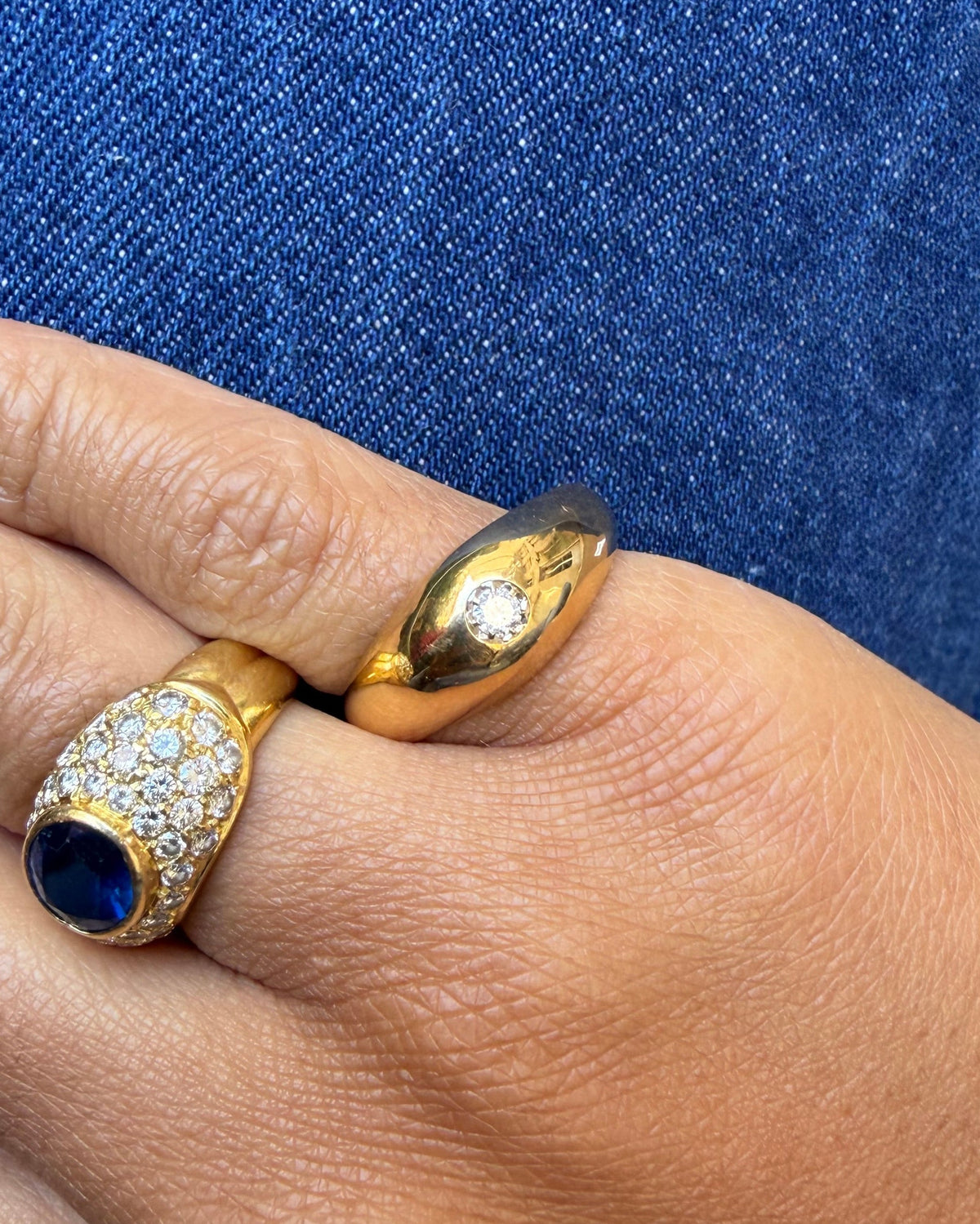"Emilie" Bague Jonc or jaune et diamants