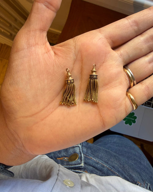 Pendentif Pompon en or jaune et émail