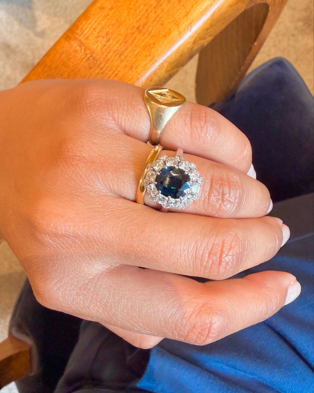 "Annabelle" Bague en or blanc saphir et diamants