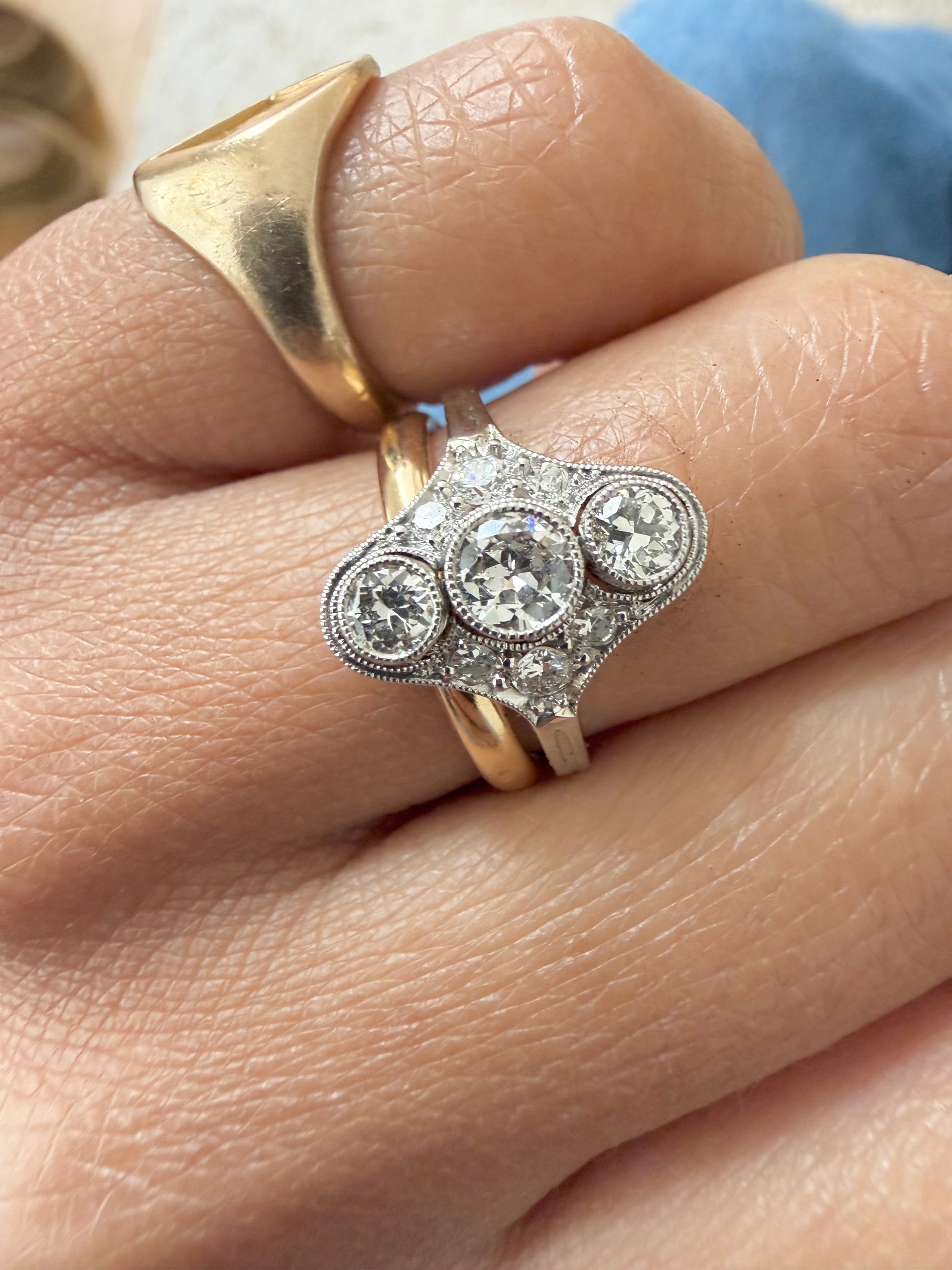 « Faustine » Bague art déco diamants