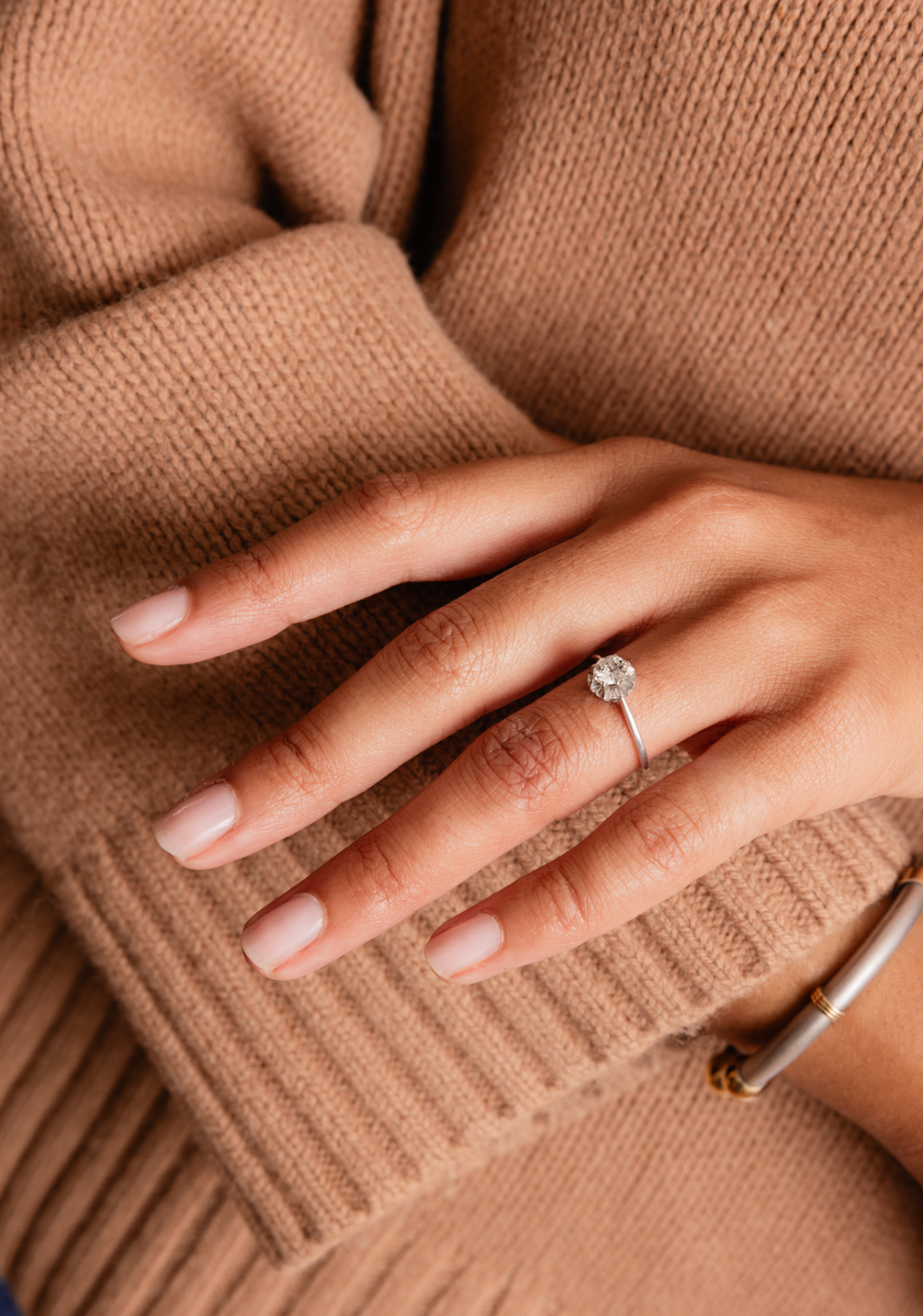 "Marianne" Bague Solitaire en or blanc et diamants