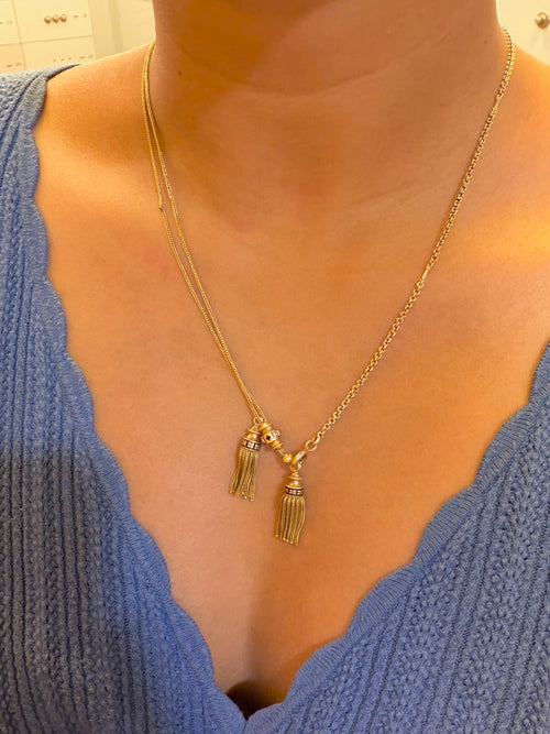Pendentif Pompon en or jaune et émail