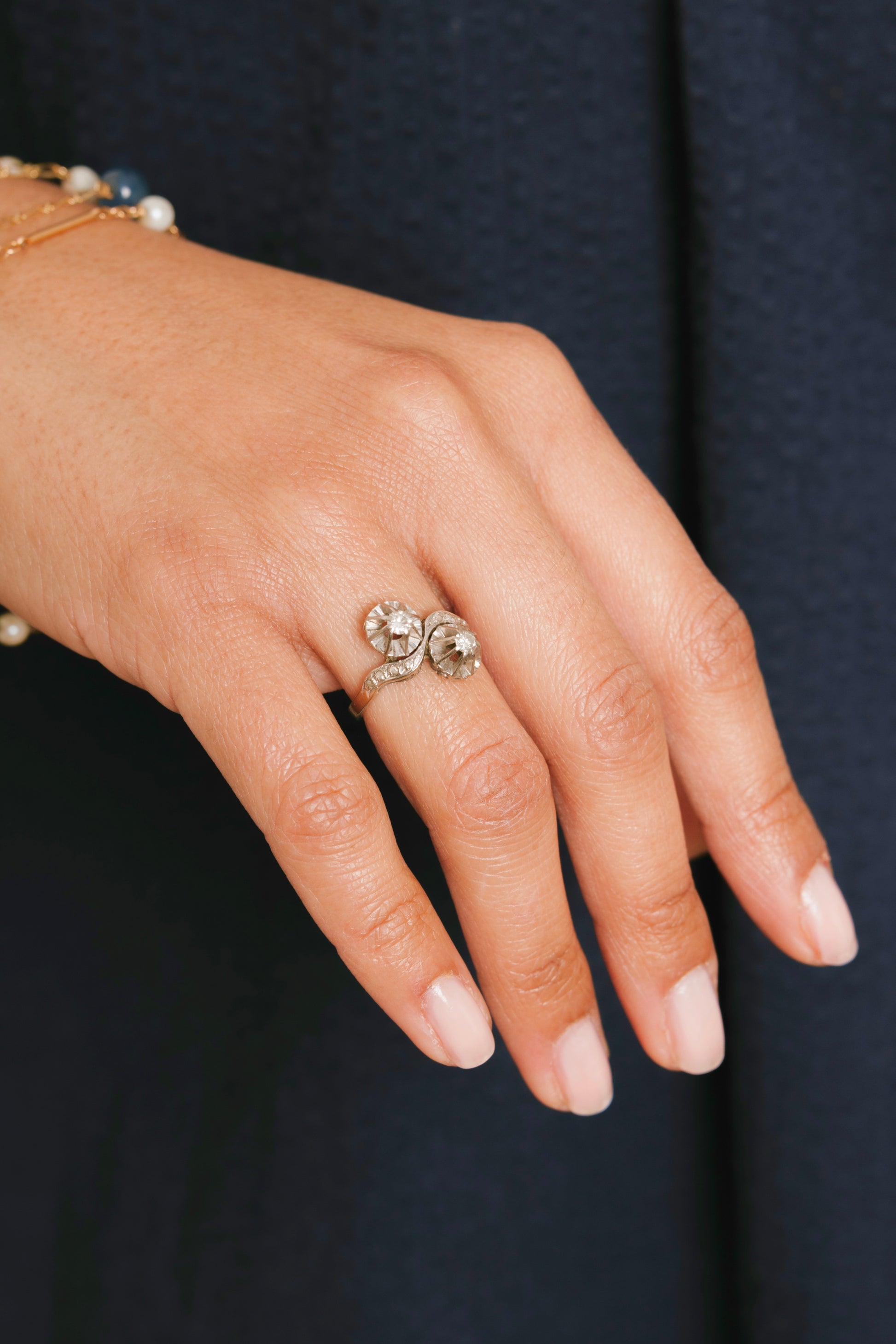 Bague Toi et Moi en or blanc et diamants