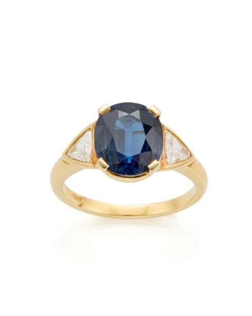 « Alma » Bague trilogie saphir et diamants