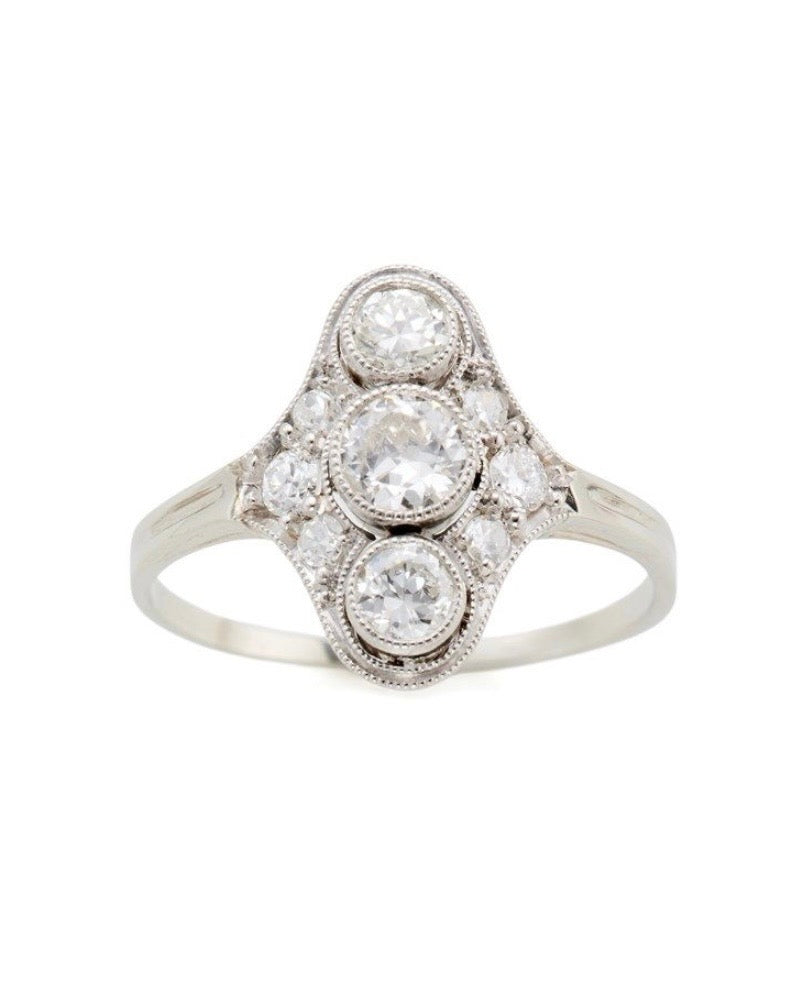 « Faustine » Bague art déco diamants