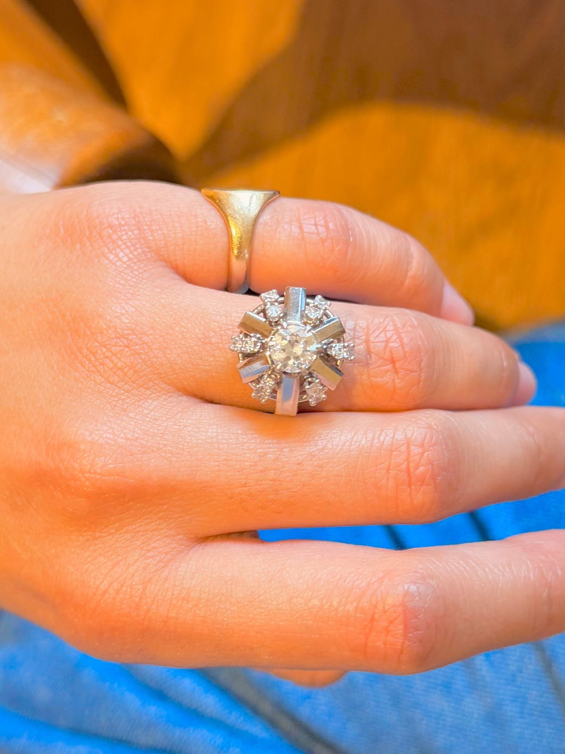 "Sidonie" Bague Art déco en platine et diamants