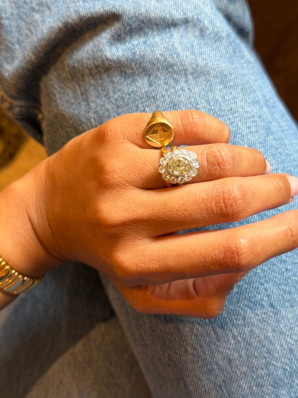 « Amicie » Bague Pompadour, en platine et diamants