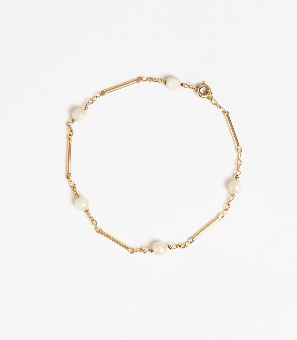 Bracelet en or jaune et perles de culture