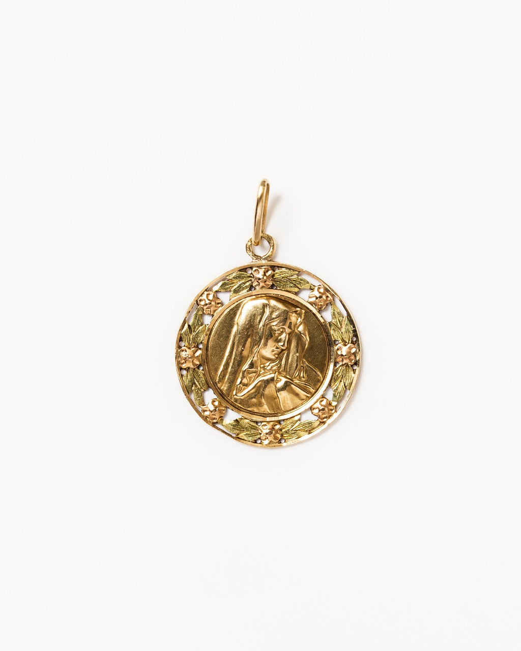 Médaille en or jaune, au profil de la Sainte Vierge Marie