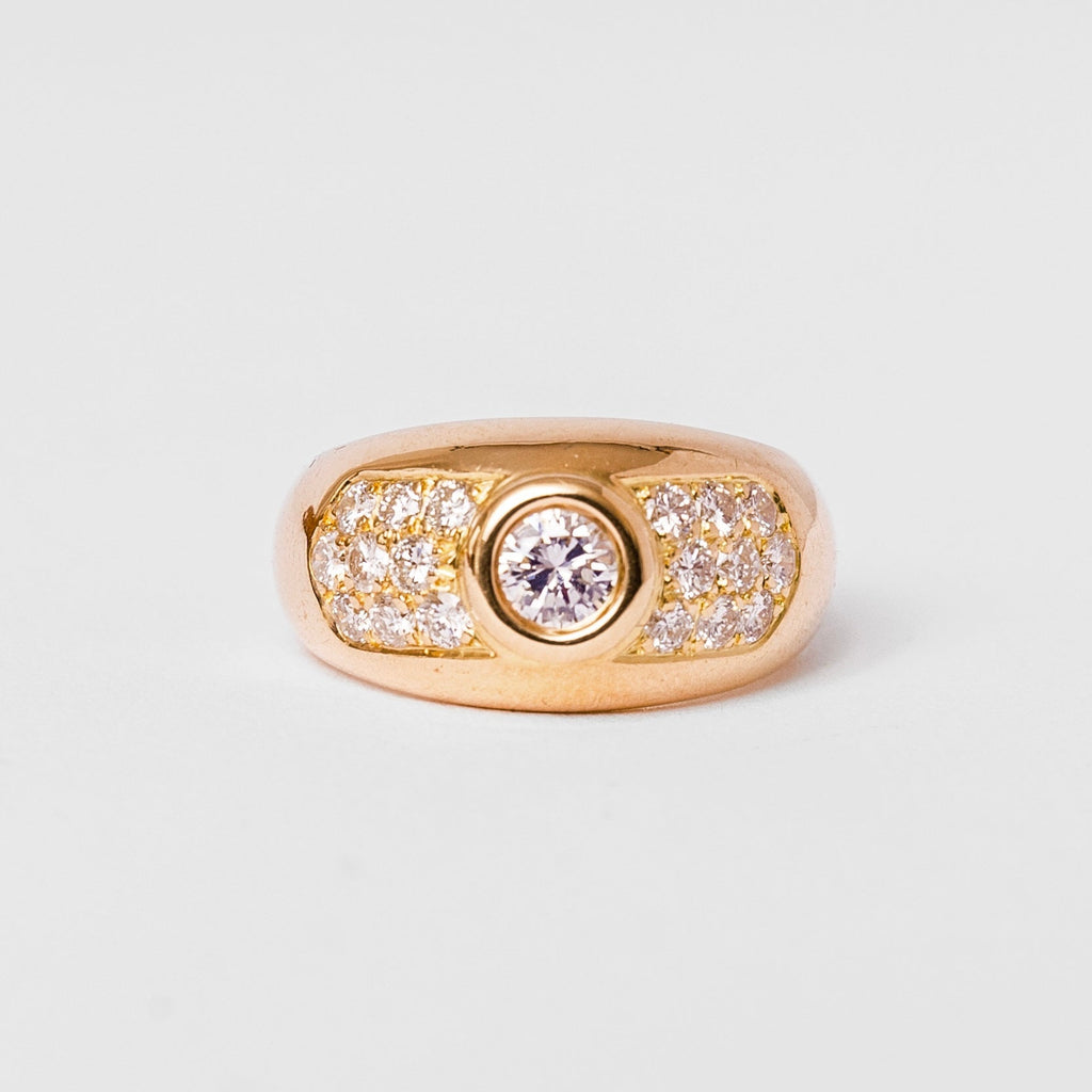 Bague Jonc en or jaune et diamants
