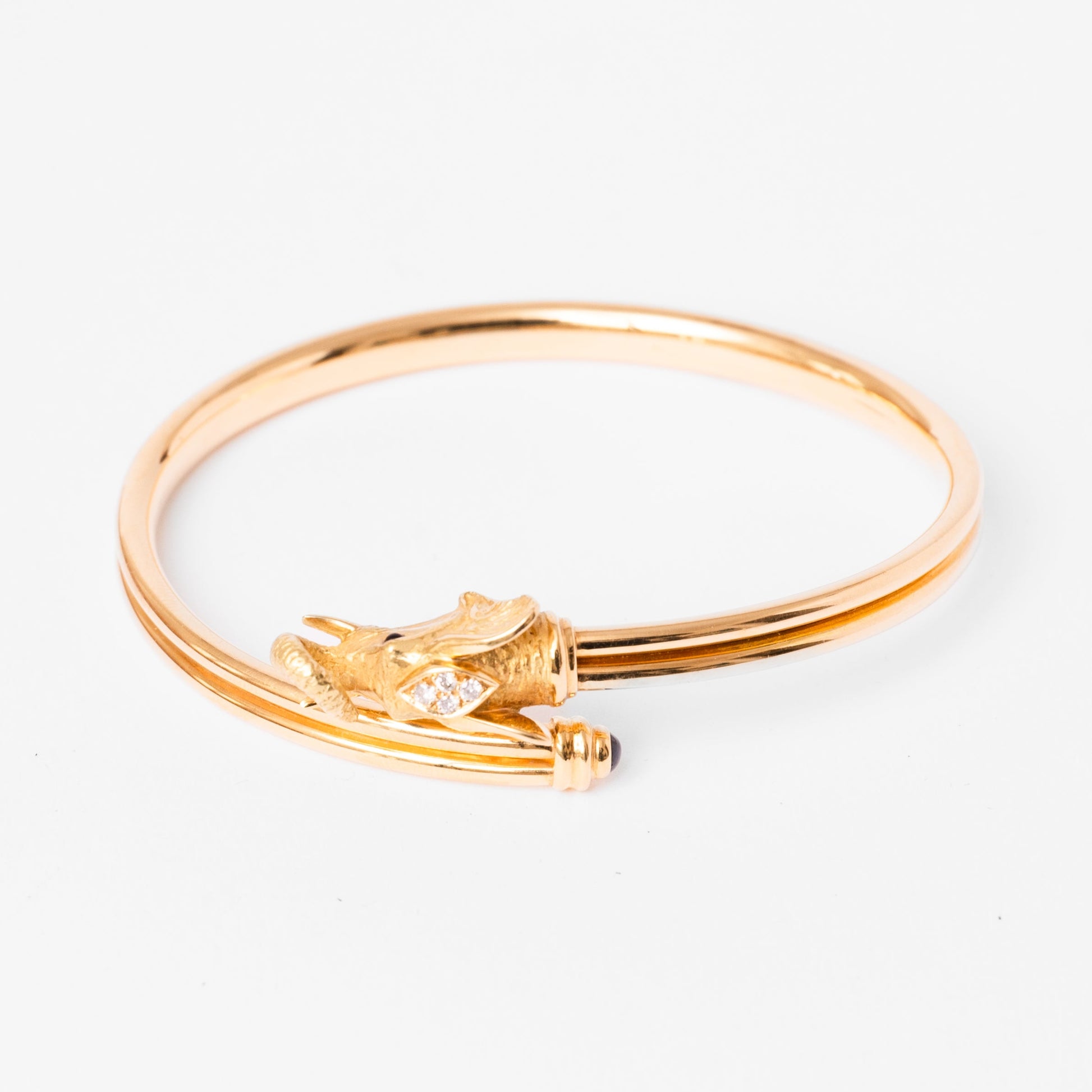 Bracelet JEAN ET PIERRE BELLIN Éléphant en or jaune, saphir, onyx et diamants