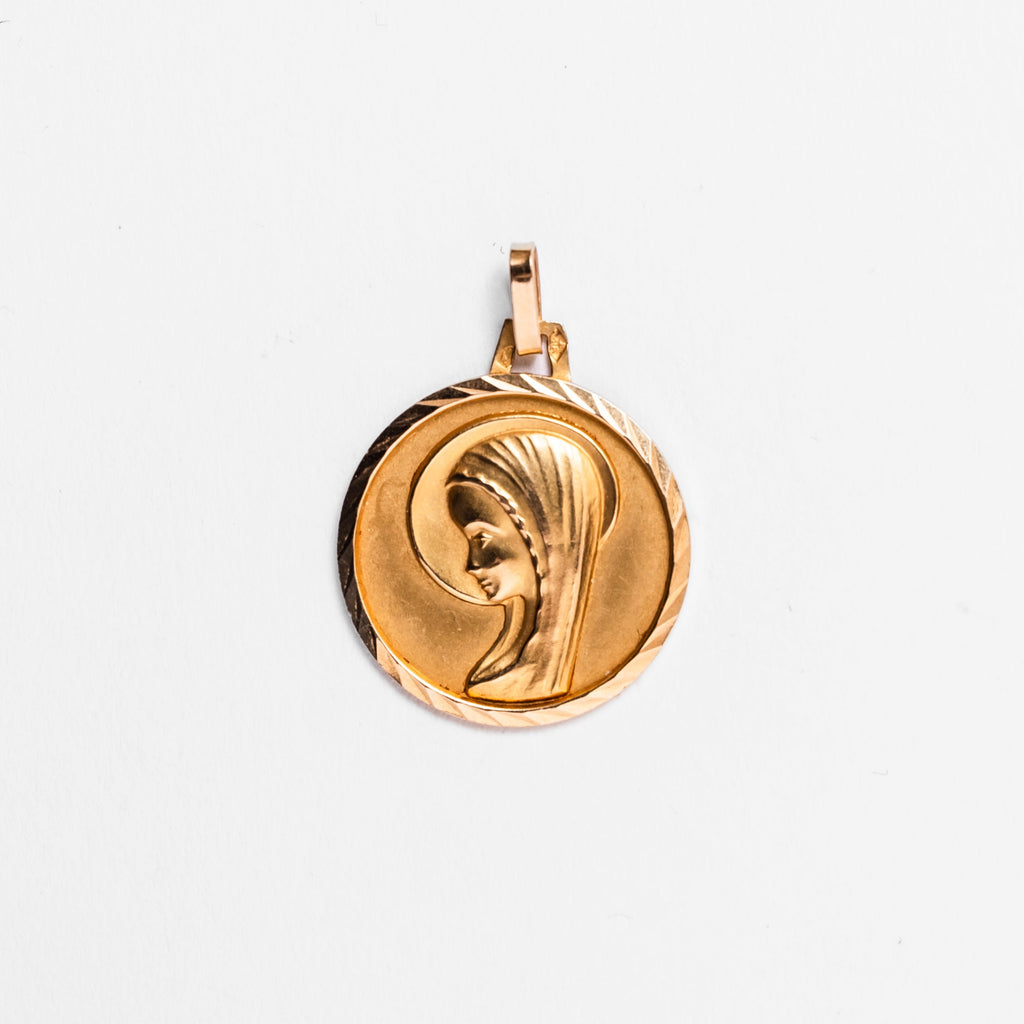 Pendentif Médaille de la Sainte Vierge Marie en or jaune
