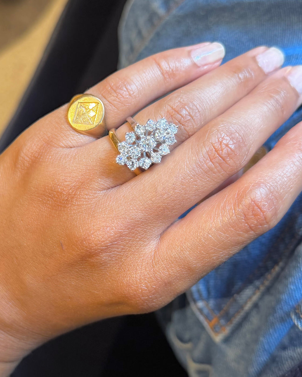 "Amélie" Bague Marquise en or blanc et diamants