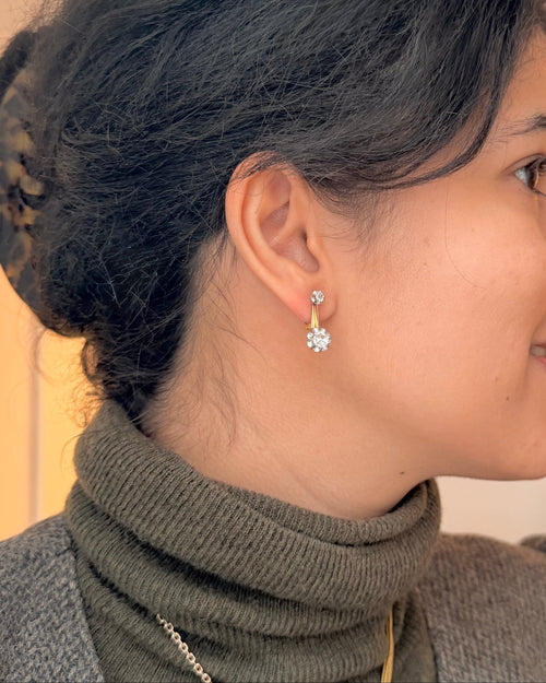Boucles d'oreilles Dormeuses en or, et diamants