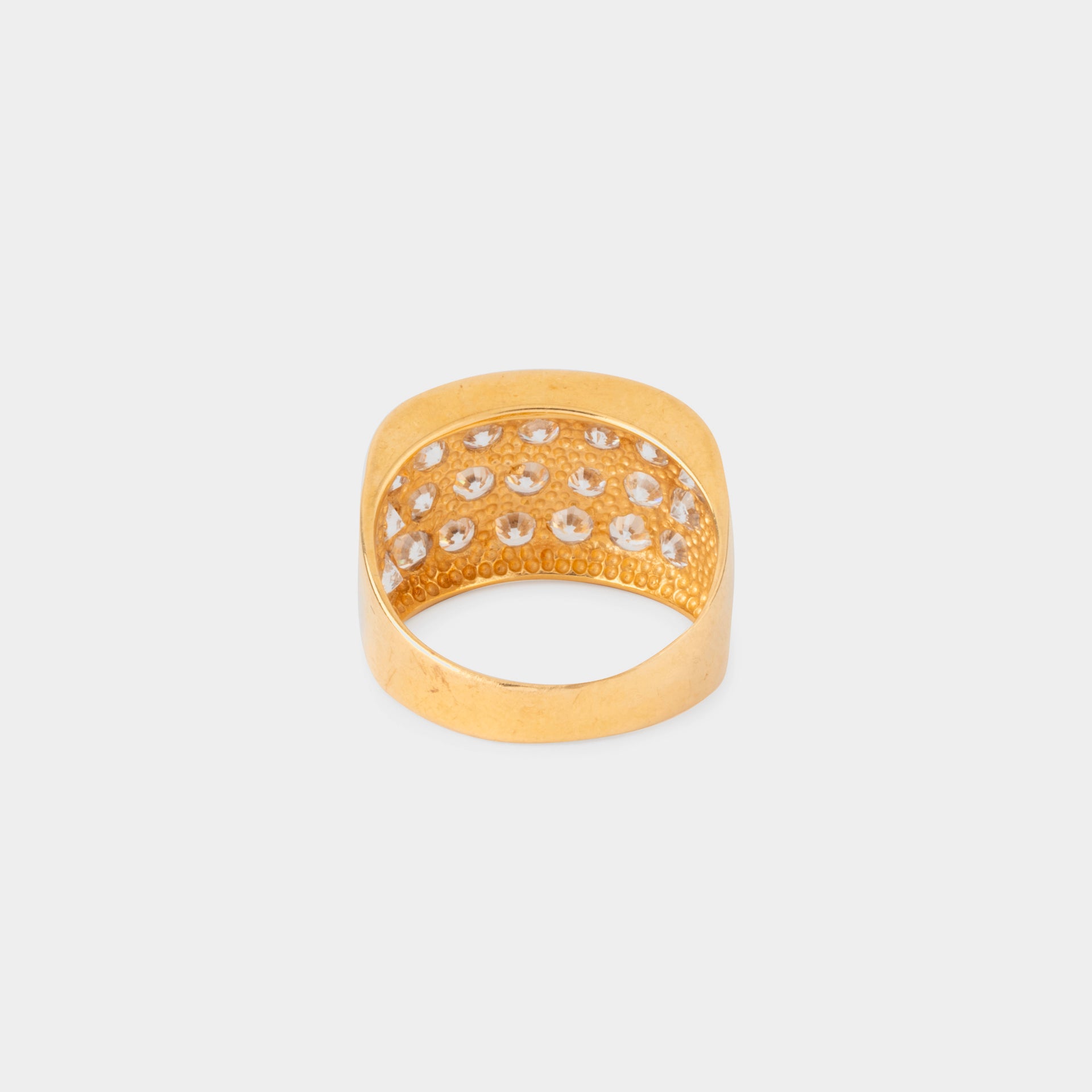 Bague Chevalière en or jaune, or blanc et diamants
