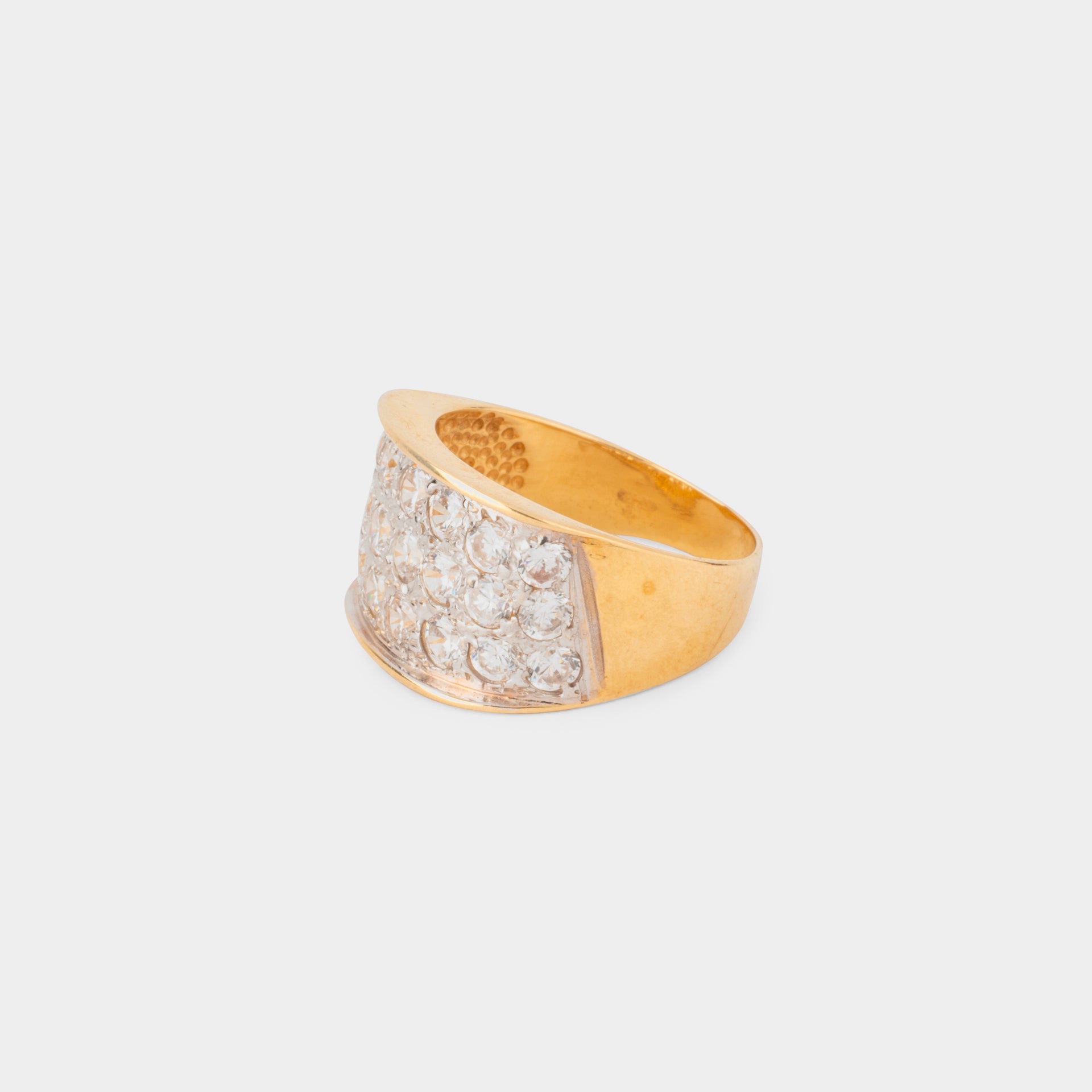 Bague Chevalière en or jaune, or blanc et diamants