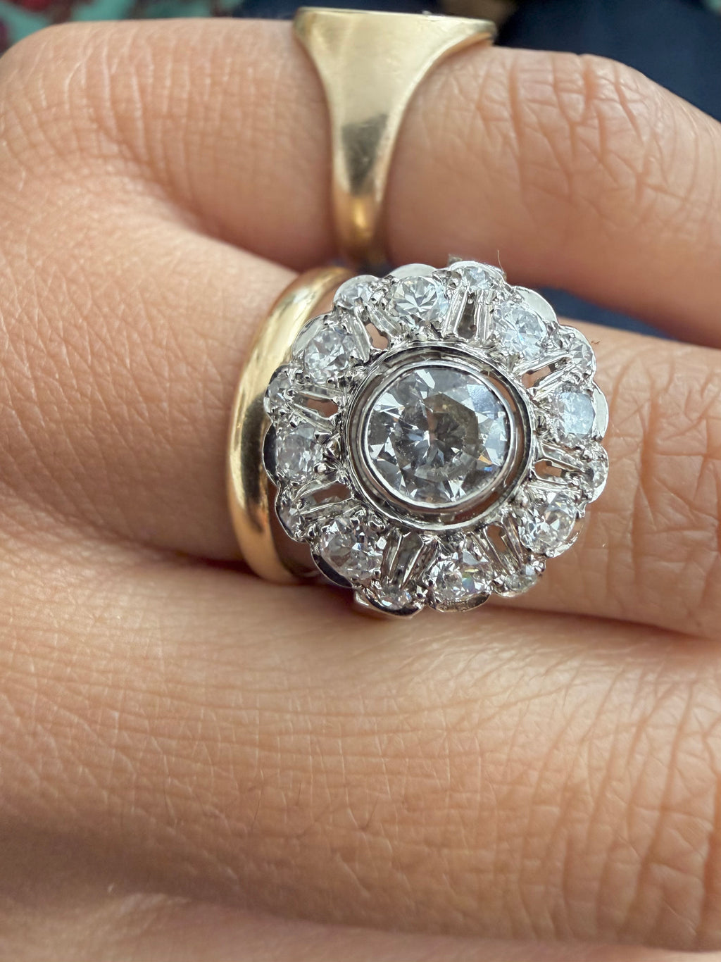 « Capucine » Bague art déco en platine et diamants 2 carats