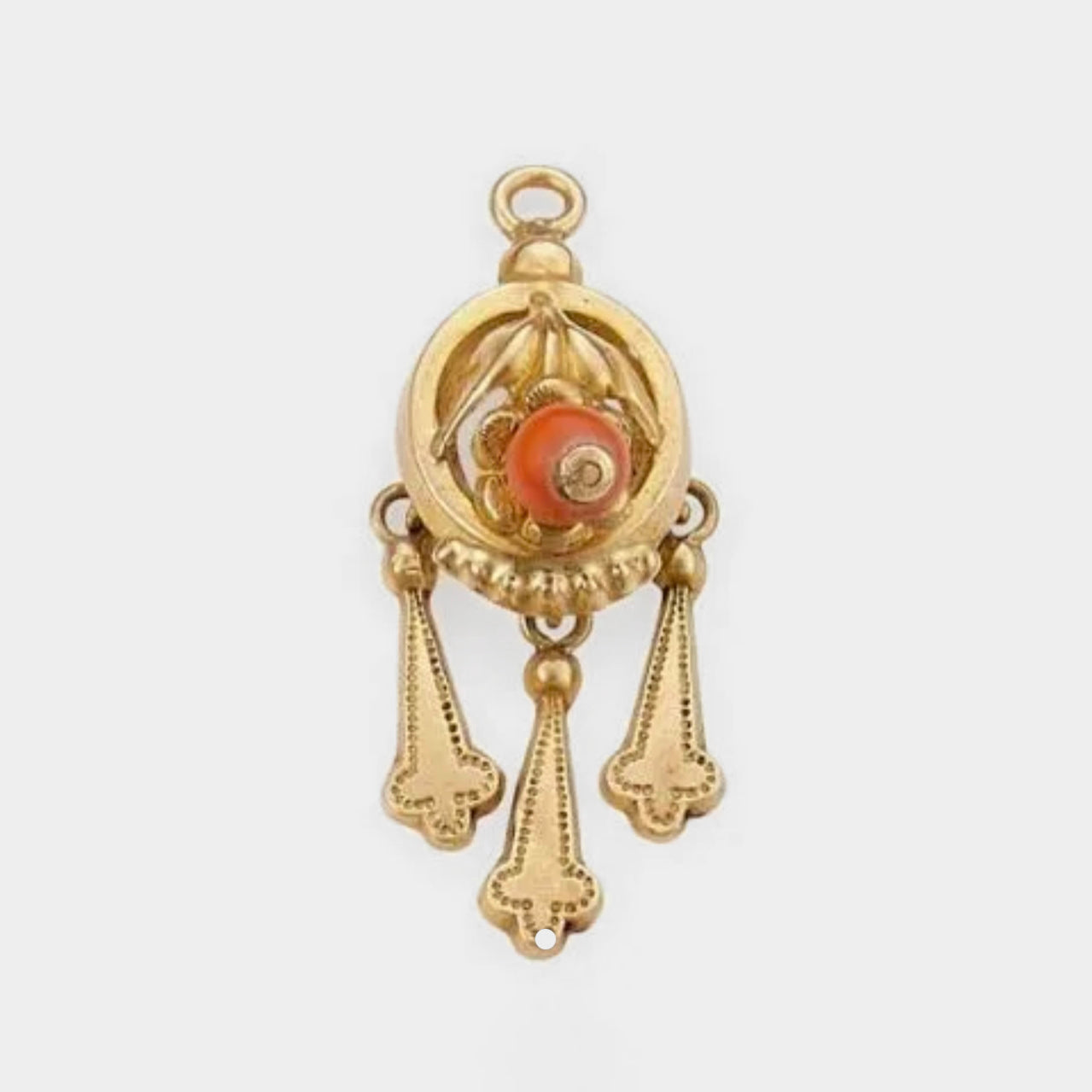 Pendentif Pampilles en or jaune et corail