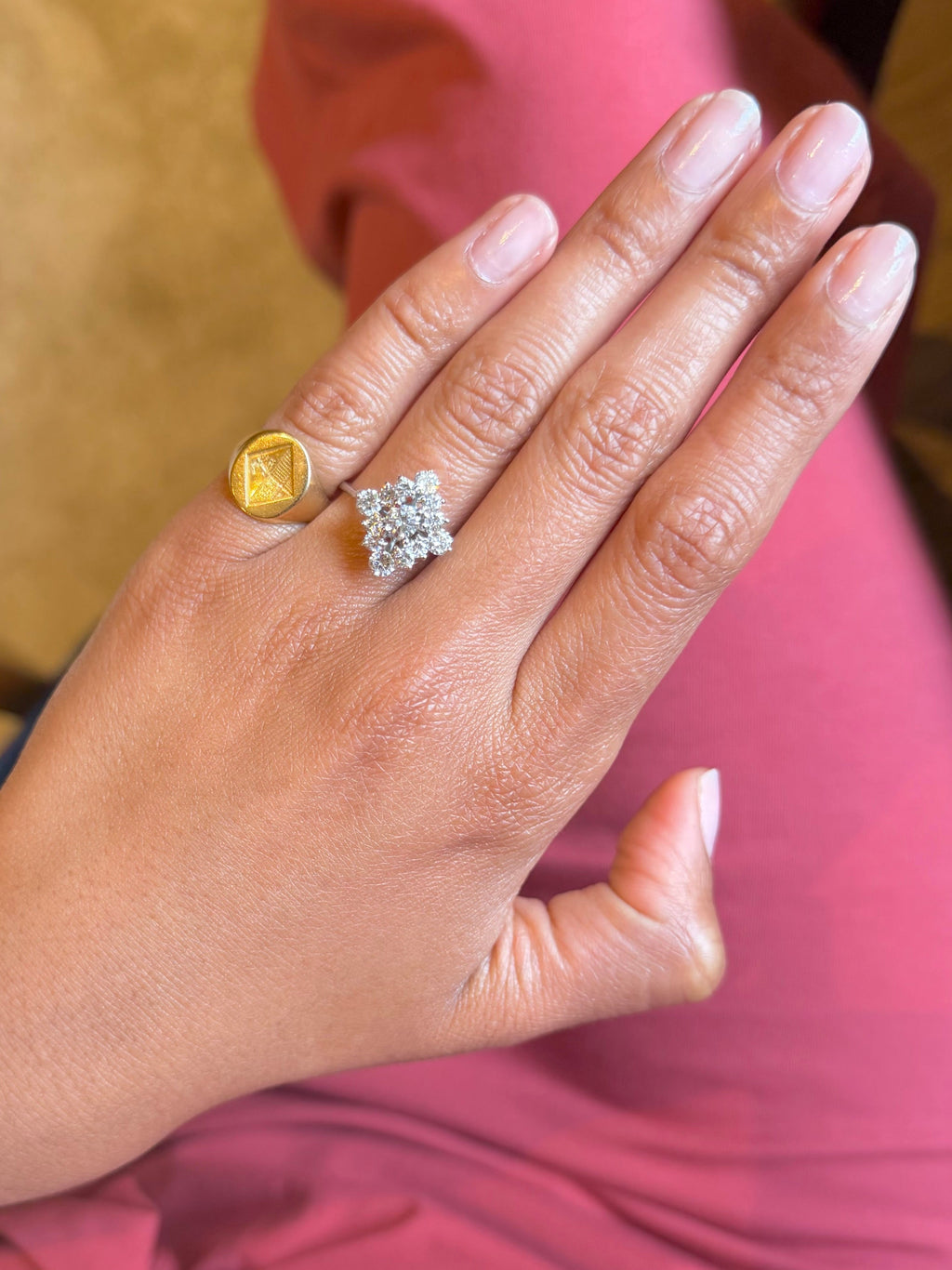"Anaïs" Bague Losange en or blanc et diamants