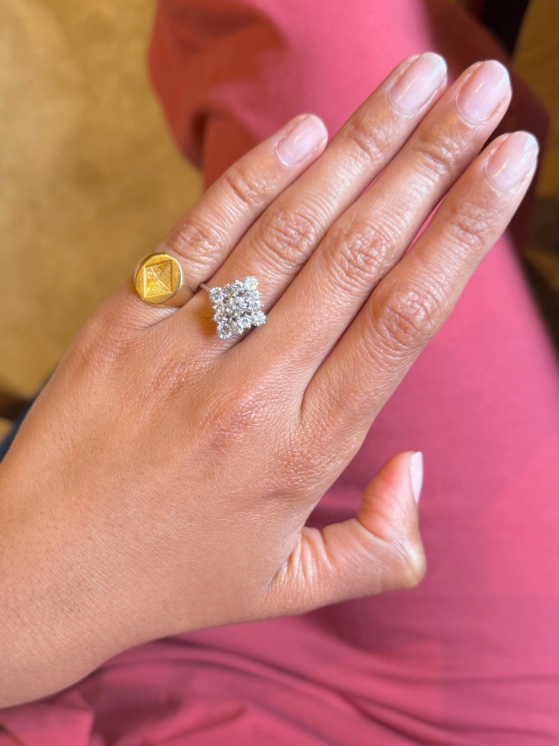 "Anaïs" Bague Losange en or blanc et diamants
