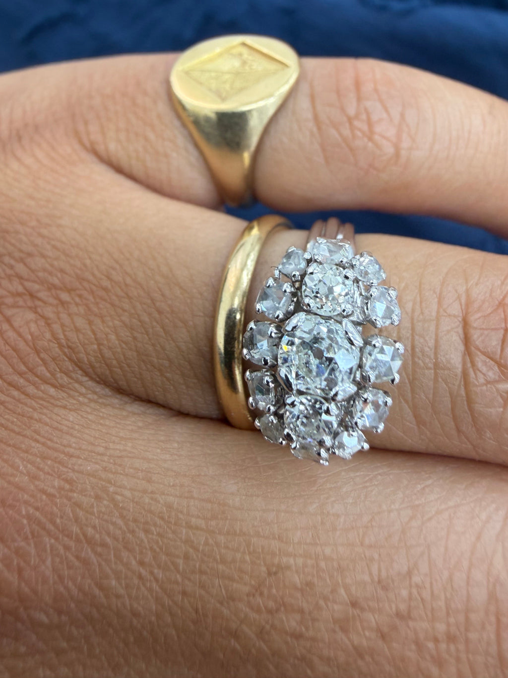 « Pénélope » Bague Jarretiere en platine et diamants