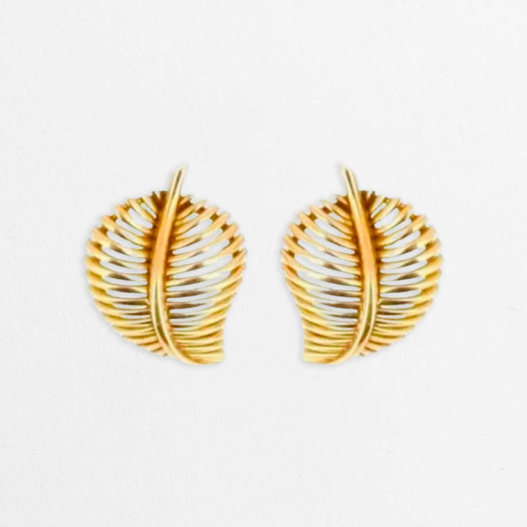 Boucles d’oreilles Feuilles en or jaune
