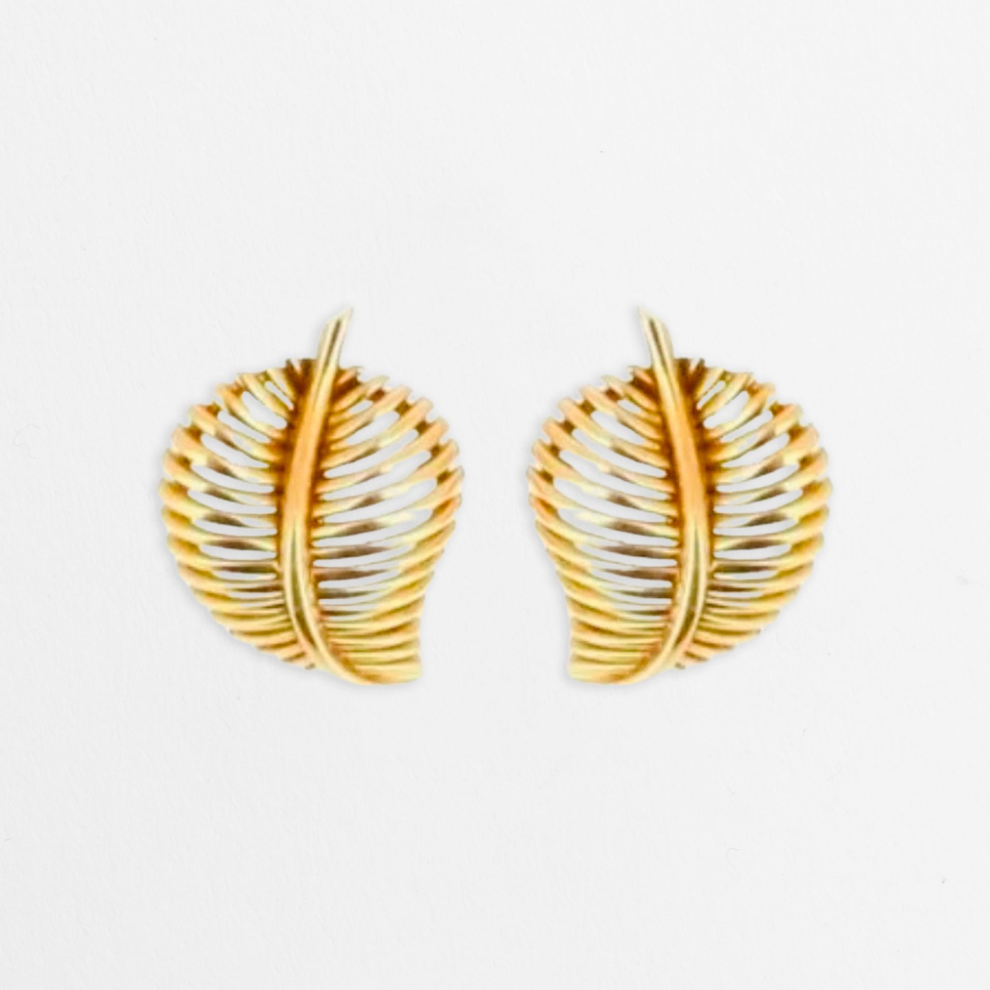 Boucles d’oreilles Feuilles en or jaune