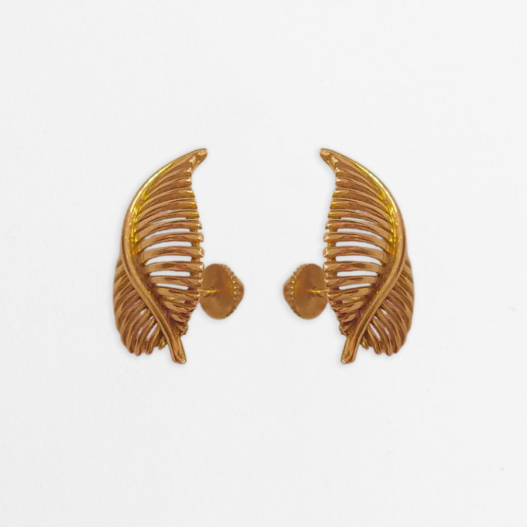 Boucles d’oreilles Feuilles en or jaune