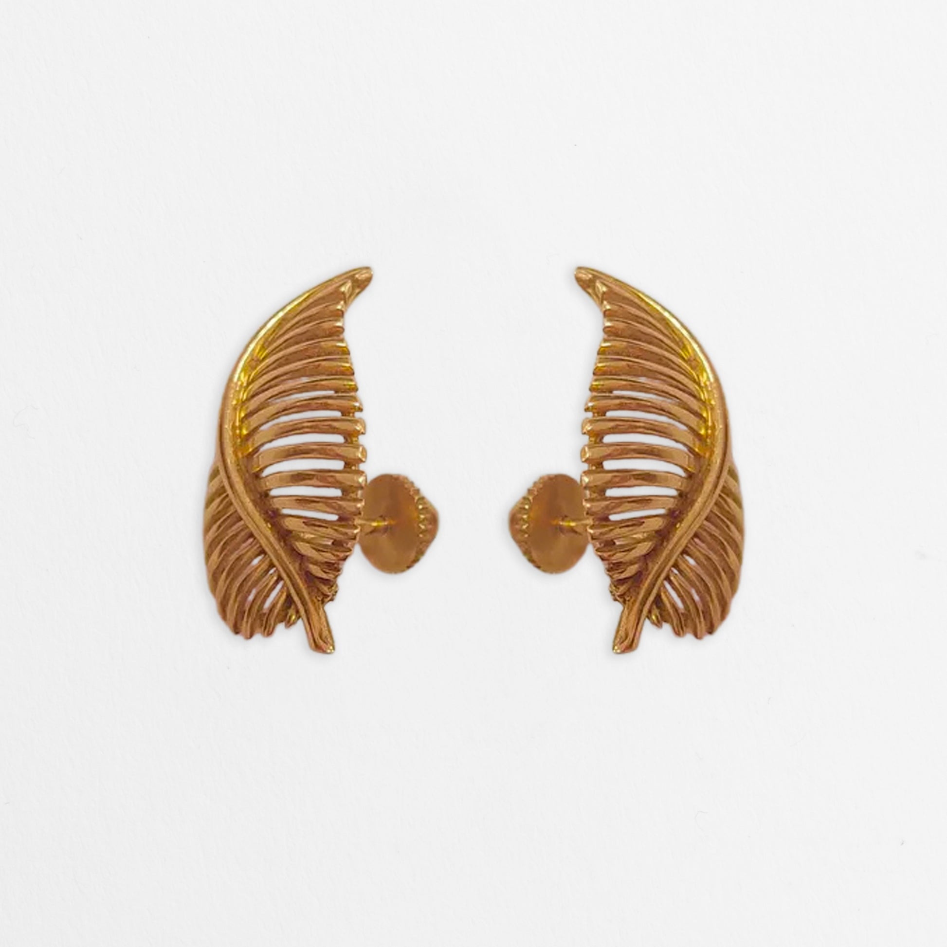 Boucles d’oreilles Feuilles en or jaune