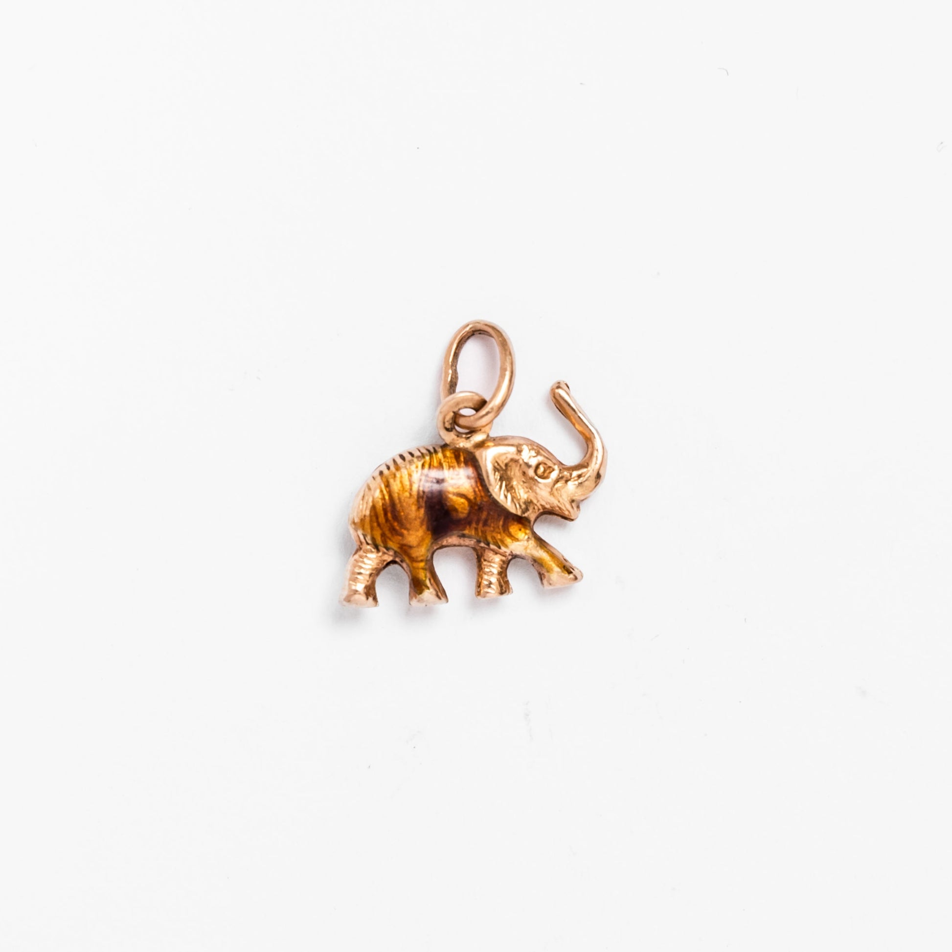 Pendentif Éléphant en or jaune émaillé