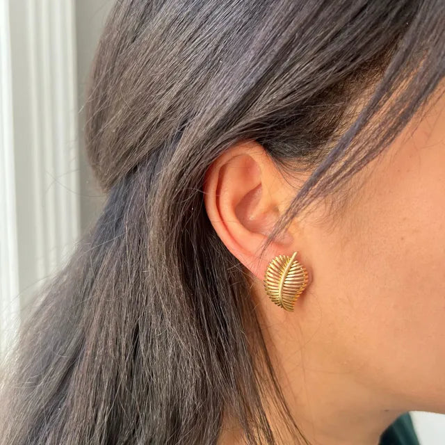 Boucles d’oreilles Feuilles en or jaune