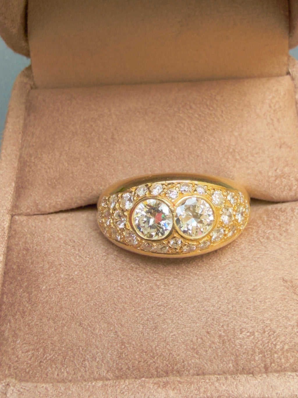 "Louison" Bague Jonc en or jaune et diamants