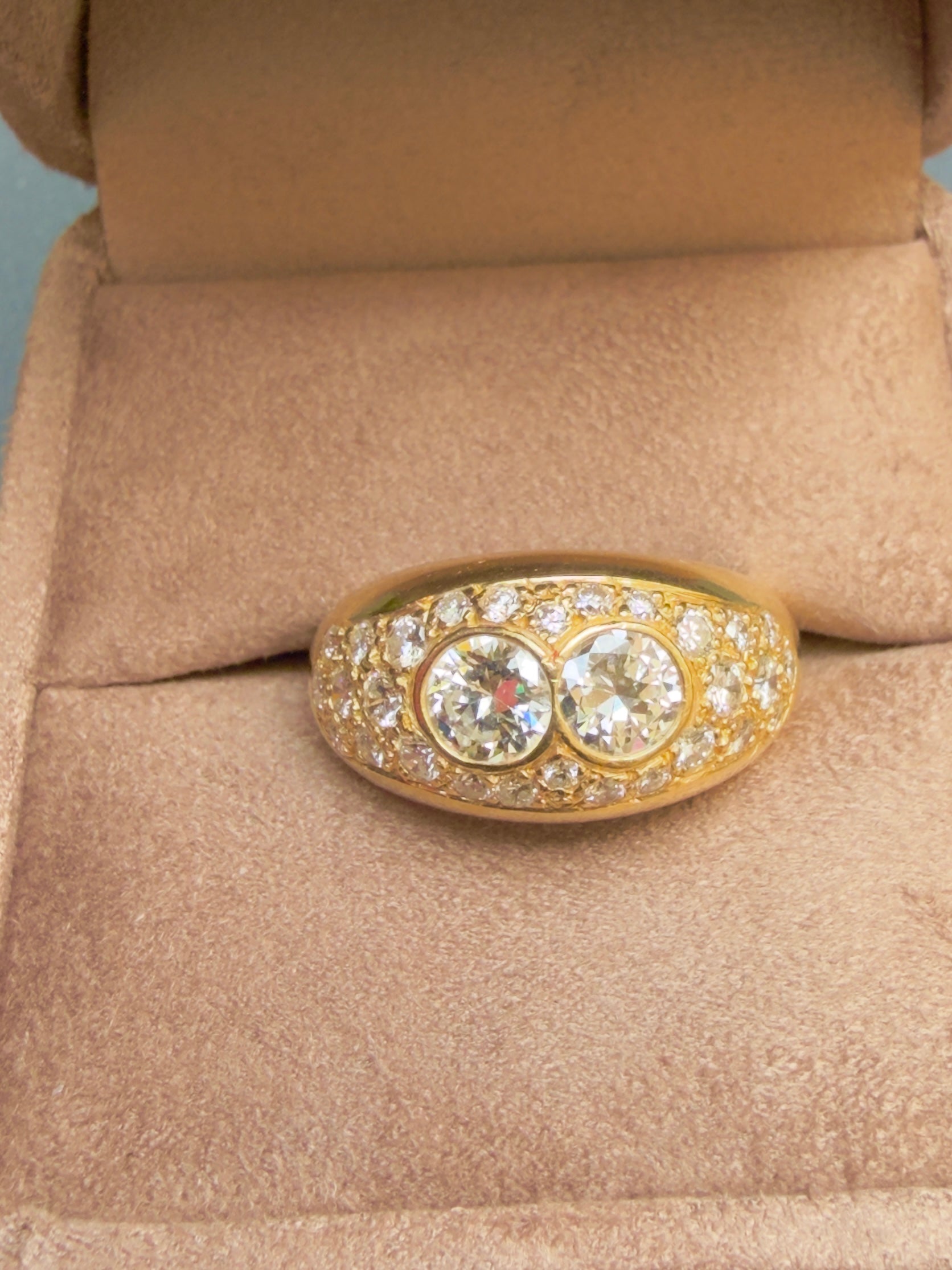 "Louison" Bague Jonc en or jaune et diamants