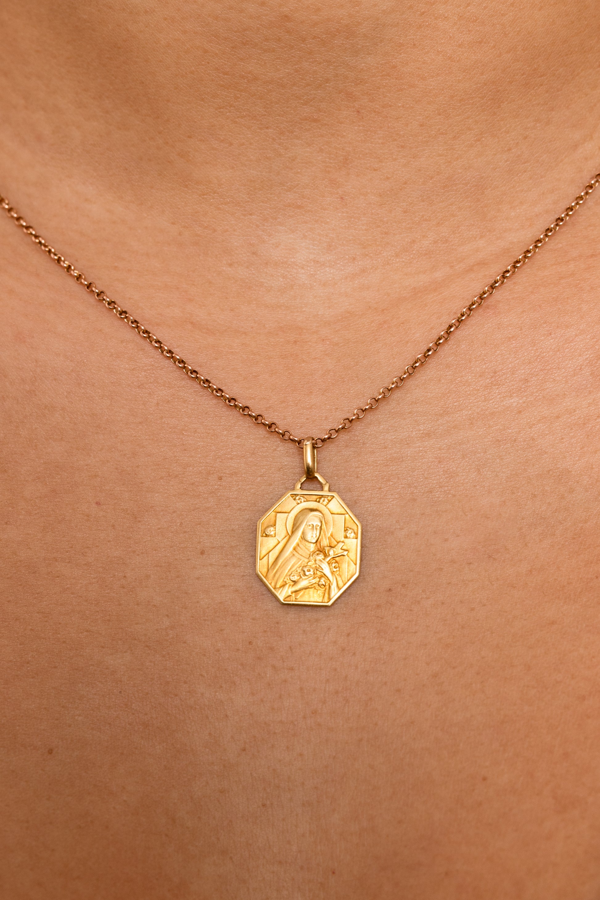 Pendentif Médaille de baptême en or jaune