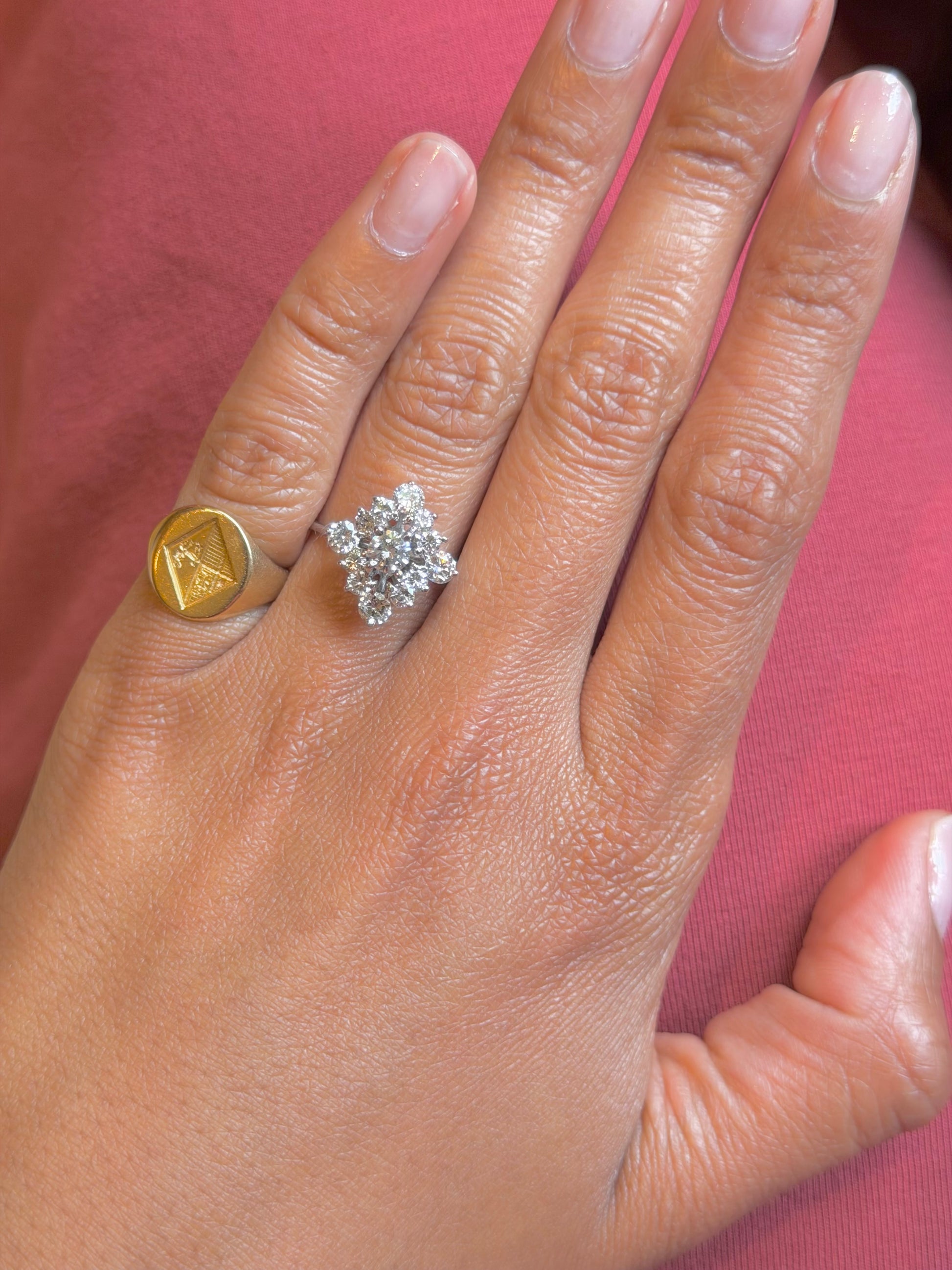 "Anaïs" Bague Losange en or blanc et diamants